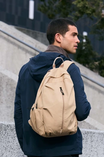 Front Zip Backpack 17L - Beige