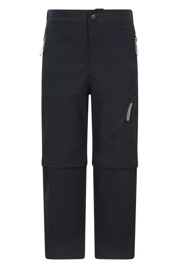 Forest Kids Water Resistant Zip-Off Trousers - Black