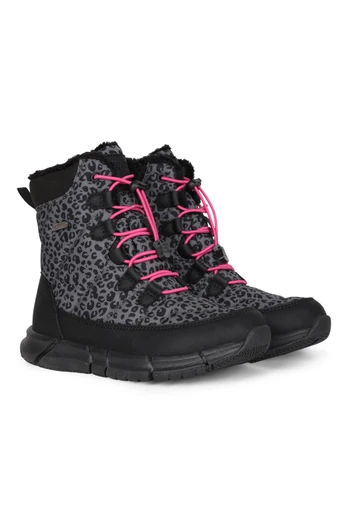 Tahoe Printed Kids Waterproof Snow Boots - Black