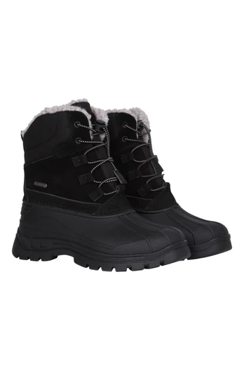 Sledge Kids Waterproof Borg Line Snow Boot - Black