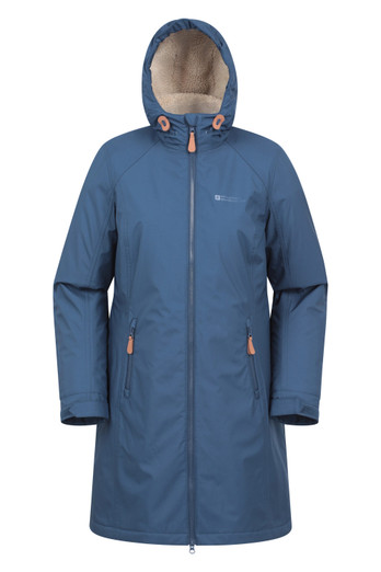 Iona Womens Borg Lined Longline Soft Shell - Dark Blue