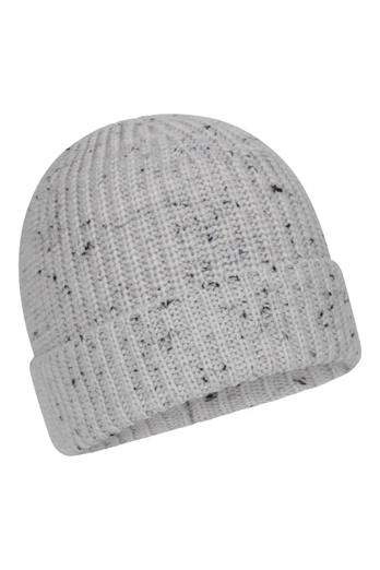 Knitted Men's Ribbed Beanie - Cream