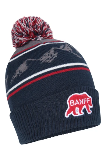 Banff Mens Fur Lined Pom Beanie - Red