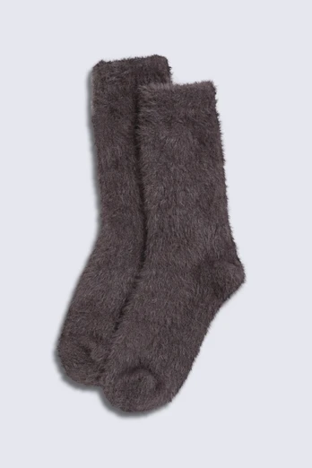 Darcie Womens Cosy Eyelash House Socks - Light Brown