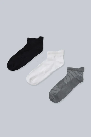 Ocea Womens Lightweight Trainer Socks 3-Pack - Dark Grey