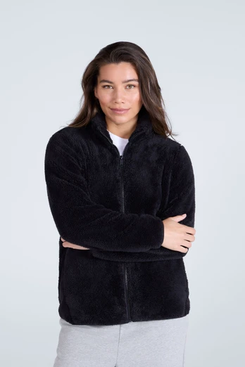Teddy Womens Full Zip Fleece - Jet Black