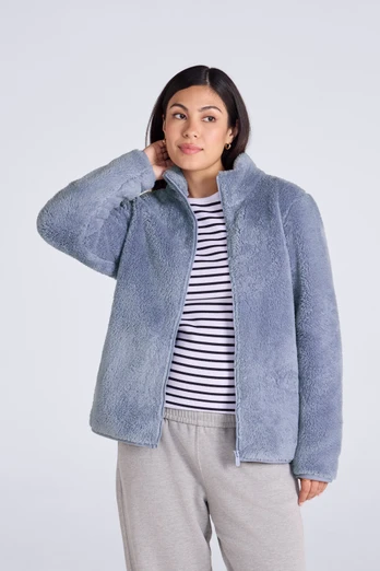 Teddy Womens Full Zip Fleece - Light Purple