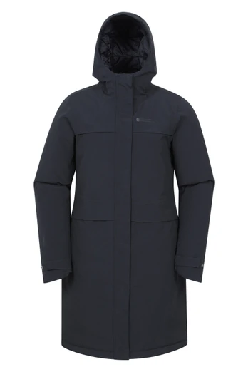 Avery Womens Long Padded Waterproof Jacket - Black