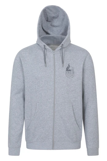 Spirit Of Adventure Mens Full Zip Hoodie - Grey
