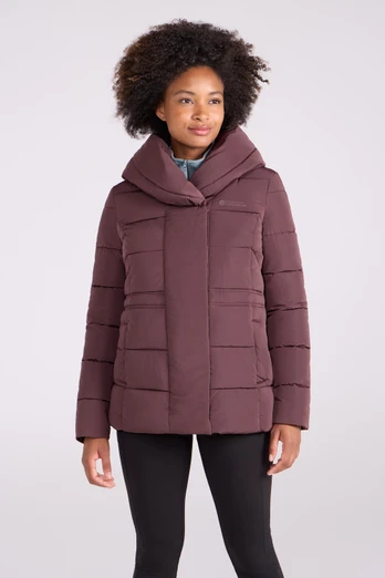 Olive Womens Padded Jacket - Brown