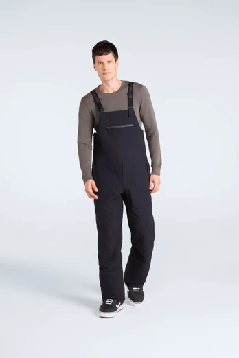 Powder Mens Waterproof Bib Front Ski Pants - Black