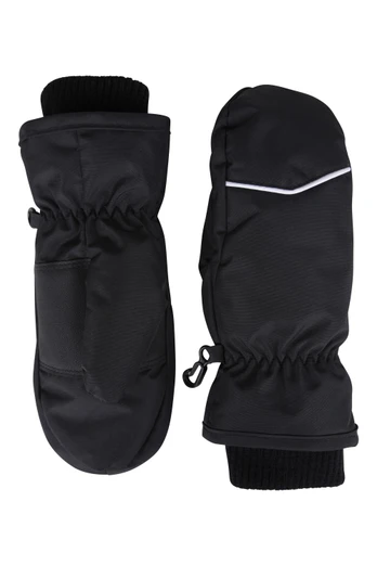 Isotherm Kids Fur Lined Snow Mitten - Black
