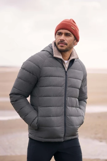 Light Cloud Cosi Marl Mens Puffer Jacket - Khaki