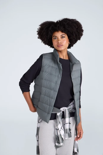 Womens Lightweight Down Gilet - Dark Khaki