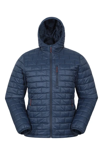 Frost Shield Mens Hooded Lightweight Padded Jacket - Navy