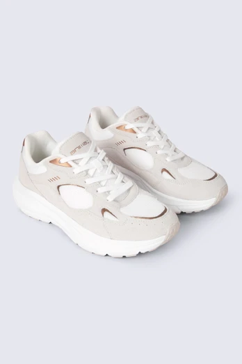 Ezra Womens Everyday Leather Trainers - Beige