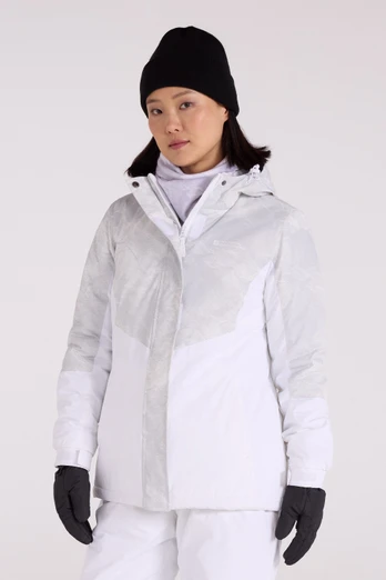 Manteau de ski imprimé Dawn II pour femmes - Gris Pâle