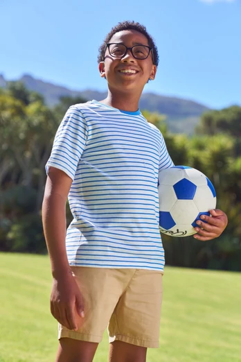 Striped Kids Short Sleeve Tee - Blue
