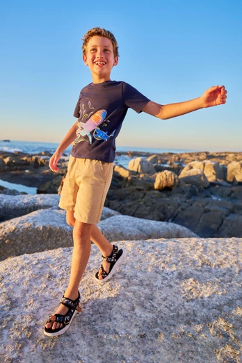 Shark Attack Kids Short Sleeve T-Shirt - Dark Blue
