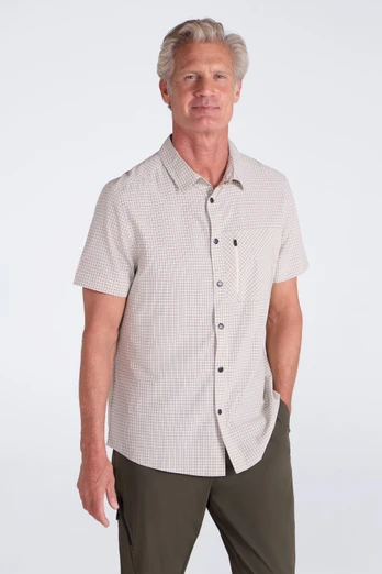 Miles Stretch Woven SS Shirt - Off White