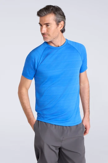 Endurance Stripe IsoCool Mens Tee - Bright Blue