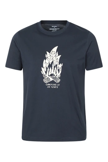 Camping Is In Tents Graphic Short Sleeve T-Shirt - Navy