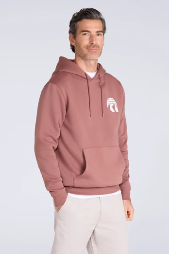 Mountain Badge Graphic Mens Hoodie - Light Brown