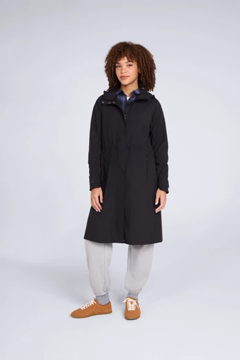 Jade Womens Long Waterproof Jacket - Black