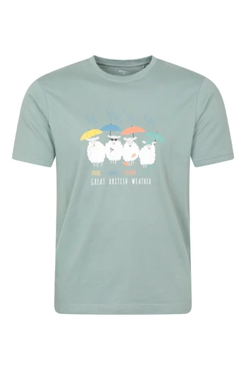 Great British Weather Graphic Short Sleeve T-Shirt - Light Khaki