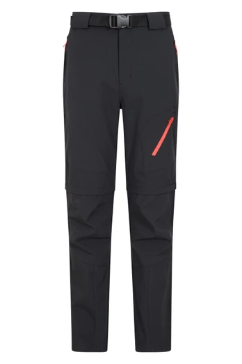 Forest Mens Trekking Zip Off Trousers - Short Length - Black
