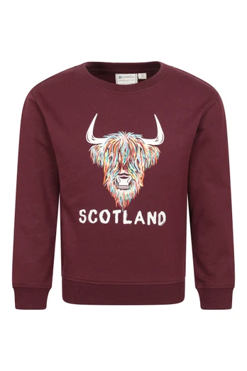 Kids Scotland Sweat - Burgundy