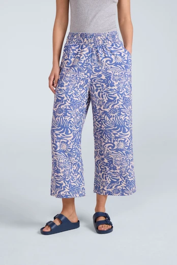 Carbis Womens Cropped Beach Trousers - Light Blue