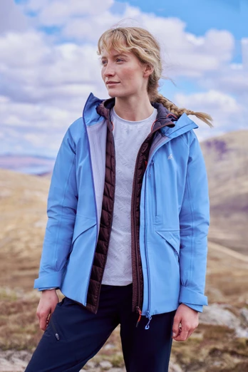 EMS Tiber Womens 3 Layer Extreme Rain Jacket - Blue