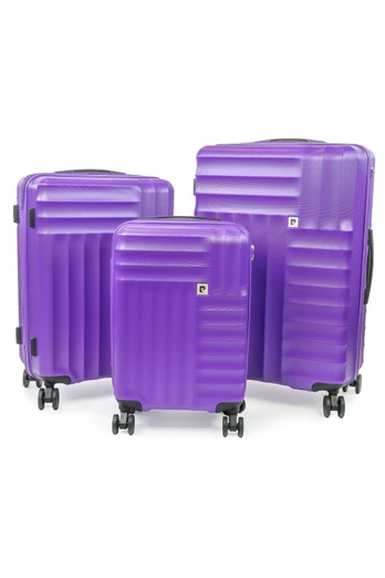 Soleil Wheeled Hard Sided Suitcase 3pc Luggage Set - Purple