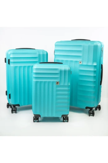 Soleil Wheeled Hard Sided Suitcase 3pc Luggage Set - Teal