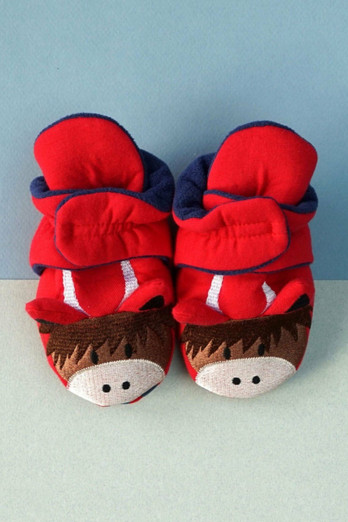 Highland Cow Baby Booties - Red/Brown