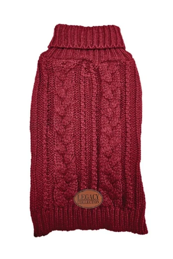 Legacy Cable Knit Dog Jumper - Mulberry