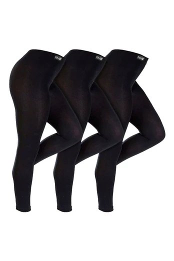 3 Pack Kids Thermal Leggings - Black