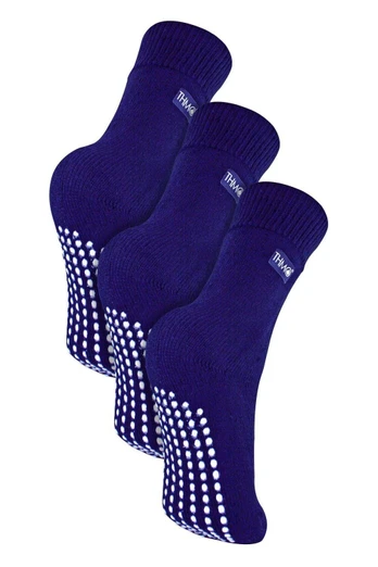Kids Indoor Slipper Socks with Grippers - Navy
