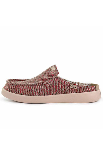 Barbeach Mens Woven Canvas Mule - Red