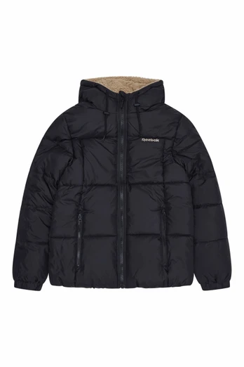 Reversible Puffer Sherpa Womens Jacket - Black