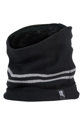 Mens Hi Vis Reflective Thermal Neck Warmer - Black