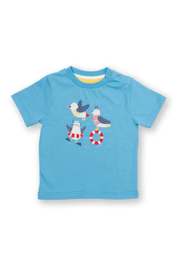 Baby/Kids 100% Organic Cotton Printed T-Shirt - Captain Gull