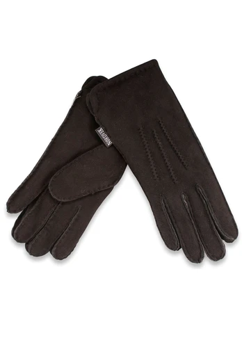 Womens 3 Point Sheepskin Gloves - Black