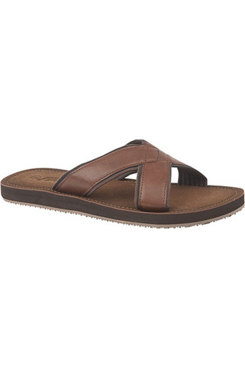 Crossover Mens Lightweight Mule Sandals - Brown