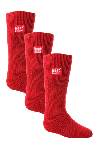 Kids Thermal Winter Socks 3-Pack - Red
