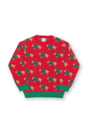 Baby/Kids 100% Organic Cotton Jacquard Jumper - Daxie Dog