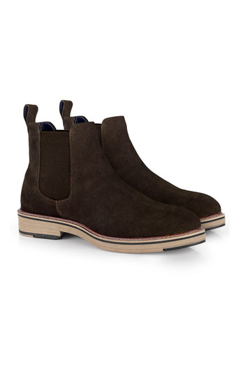 Sweeney Mens Leather Casual Slip On Dealer Boots - Brown
