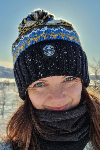 Midnight Sun Nordic Knit Unisex Bobble Hat - Midnight