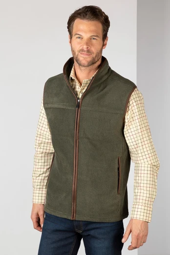 Huggate Mens Premium Fleece Waistcoat - Khaki